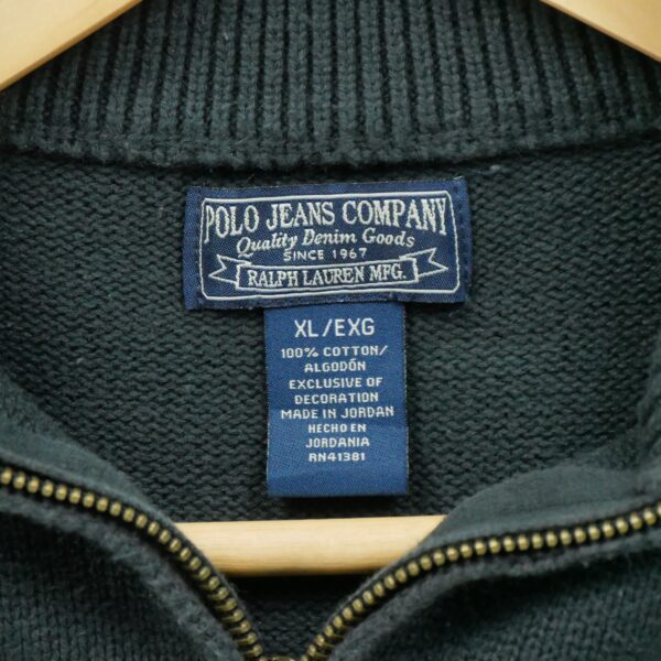 Pull homme manches longues noir Polo Ralph Lauren Col Montant