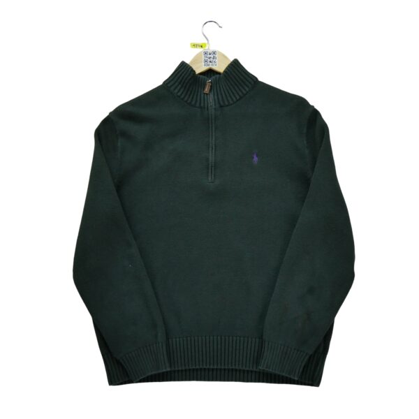 Pull homme manches longues noir Polo Ralph Lauren Col Montant