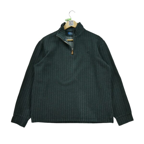 Pull homme manches longues noir Polo Ralph Lauren Motif a rayures Col Montant