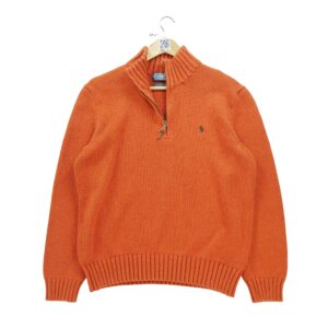 Pull homme manches longues orange Polo Ralph Lauren Col Montant