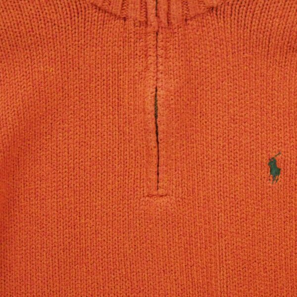 Pull homme manches longues orange Polo Ralph Lauren Col Montant