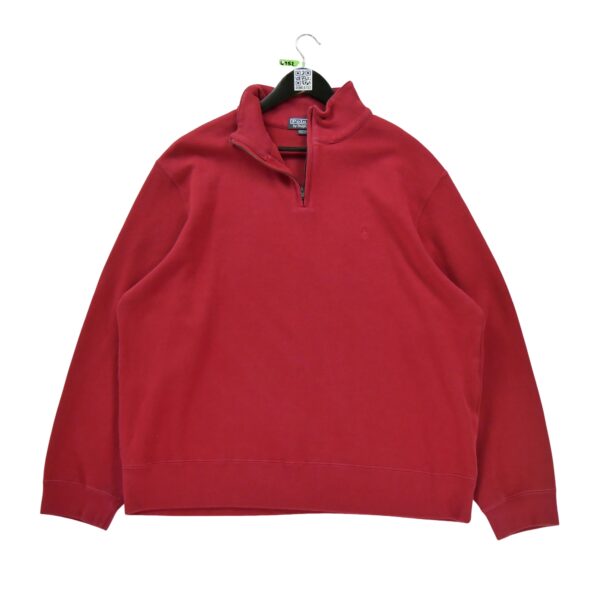 Pull homme manches longues rouge Polo Ralph Lauren Col Montant