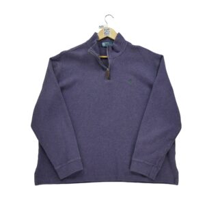 Pull homme manches longues violet Polo Ralph Lauren Motif chine Col Montant