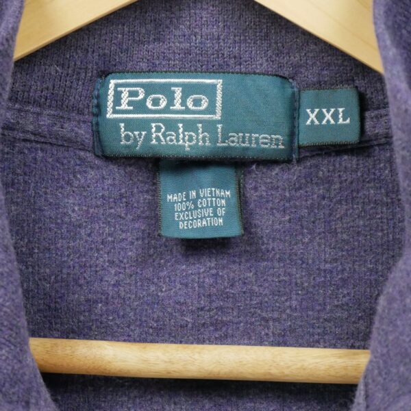 Pull homme manches longues violet Polo Ralph Lauren Motif chine Col Montant