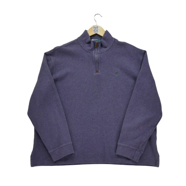Pull homme manches longues violet Polo Ralph Lauren Motif chine Col Montant
