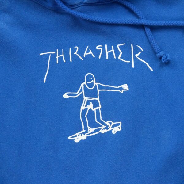 Sweat a capuche homme manches longues bleu Thrasher Motif imprime Col Rond