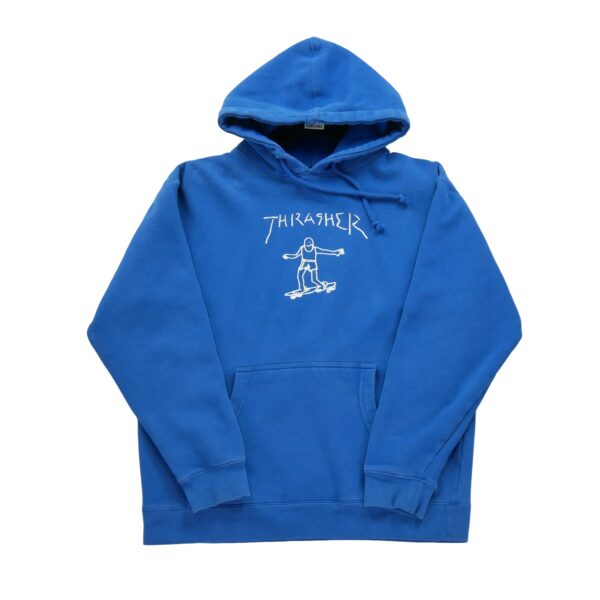 Sweat a capuche homme manches longues bleu Thrasher Motif imprime Col Rond
