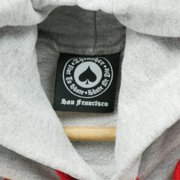 Sweat a capuche homme manches longues gris Thrasher Motif imprime Col Rond
