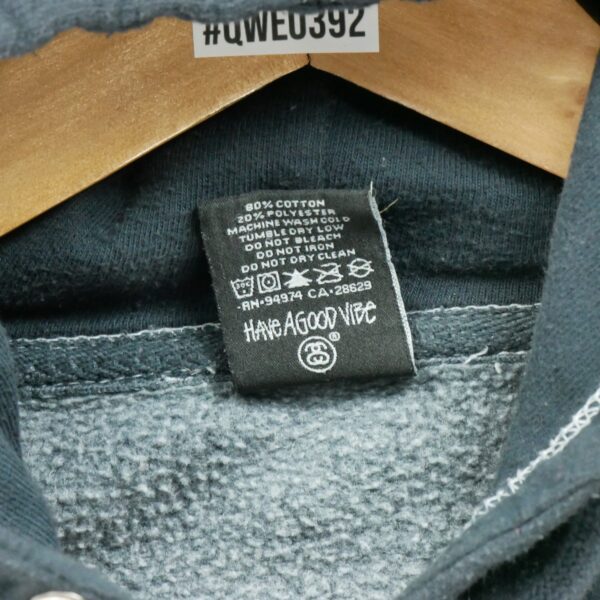 Sweat a capuche homme manches longues marine Stussy Col Rond