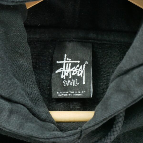 Sweat a capuche homme manches longues noir Stussy Motif brode Col Rond