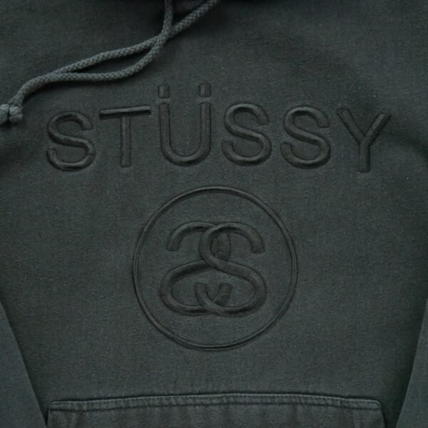 Sweat a capuche homme manches longues noir Stussy Motif brode Col Rond