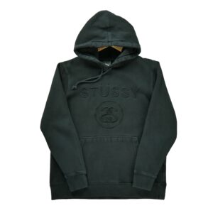 Sweat a capuche homme manches longues noir Stussy Motif brode Col Rond