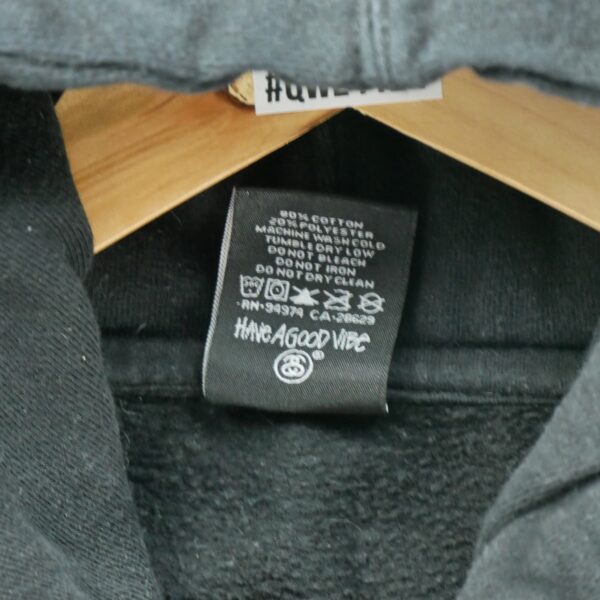 Sweat a capuche homme manches longues noir Stussy Motif brode Col Rond