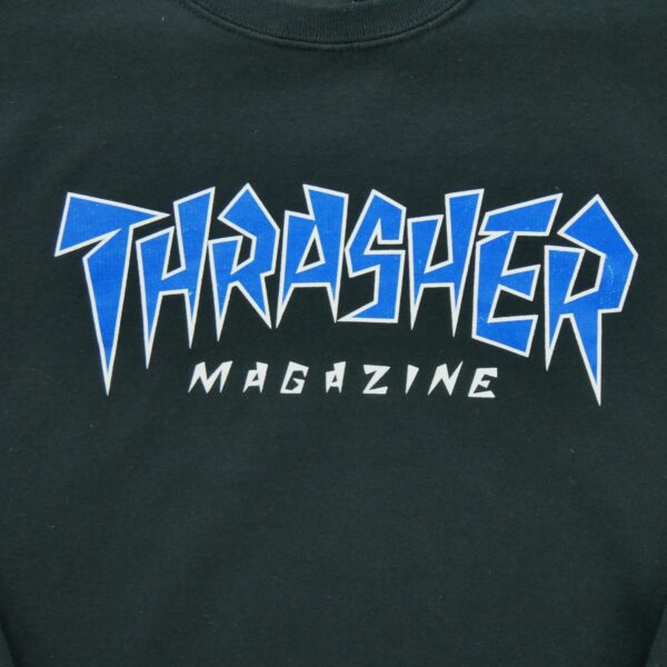 Sweat a capuche homme manches longues noir Thrasher Motif imprime Col Rond