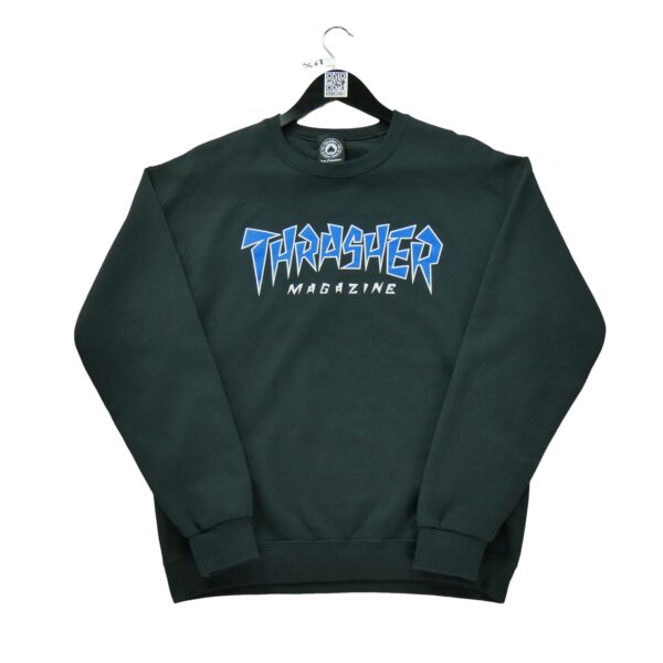 Sweat a capuche homme manches longues noir Thrasher Motif imprime Col Rond