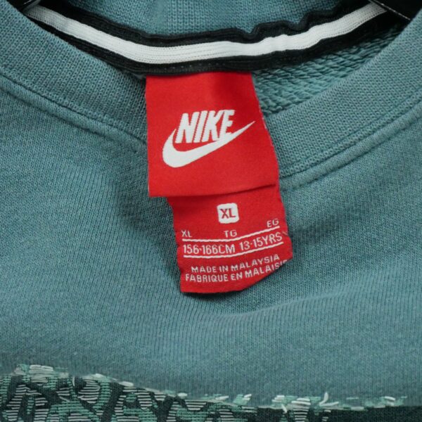 Sweat enfant manches longues turquoise Nike Motif imprime Col Rond