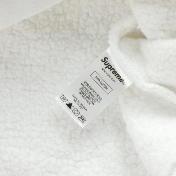 Sweat homme manches longues blanc Supreme Col Rond