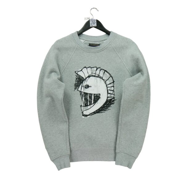 Sweat homme manches longues gris Burberry Motif imprime Col Rond