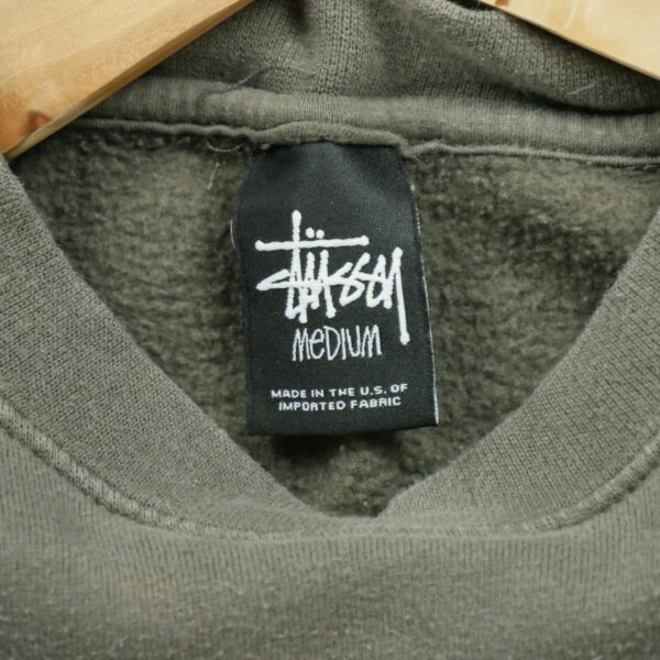 Sweat homme manches longues kaki Stussy Motif imprime Col Rond