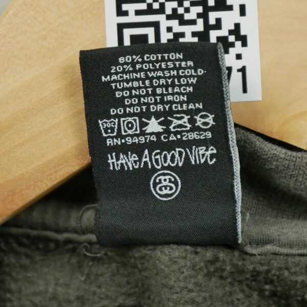 Sweat homme manches longues kaki Stussy Motif imprime Col Rond