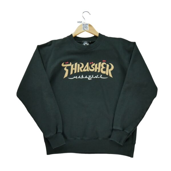 Sweat homme manches longues noir Thrasher Motif imprime Col Rond