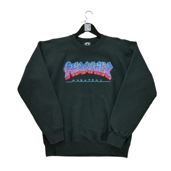Sweat homme manches longues noir Thrasher Motif imprime Col Rond