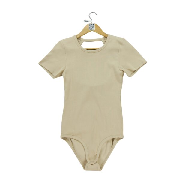 T shirt manches courtes femme beige Vintage Col Rond