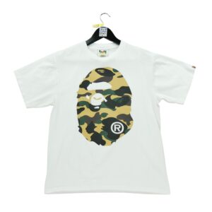 T shirt manches courtes femme blanc A Bathing Ape Bape Motif imprime Col Rond