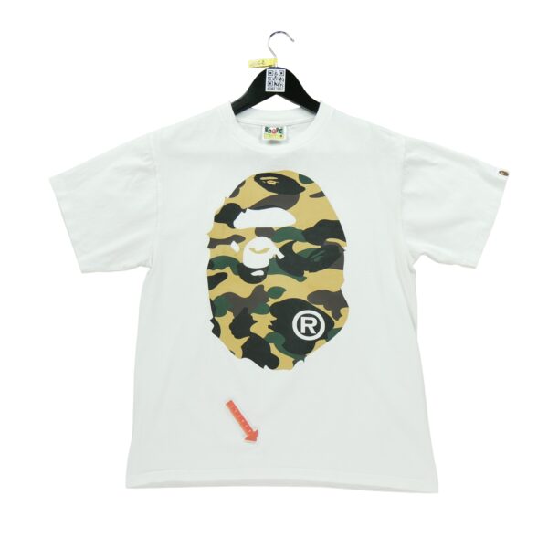 T shirt manches courtes femme blanc A Bathing Ape Bape Motif imprime Col Rond