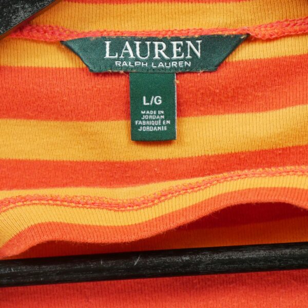 T shirt manches courtes femme orange Polo Ralph Lauren Motif a rayures Col Rond