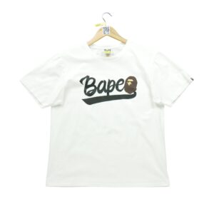 T shirt manches courtes homme blanc A Bathing Ape Bape Motif imprime Col Rond