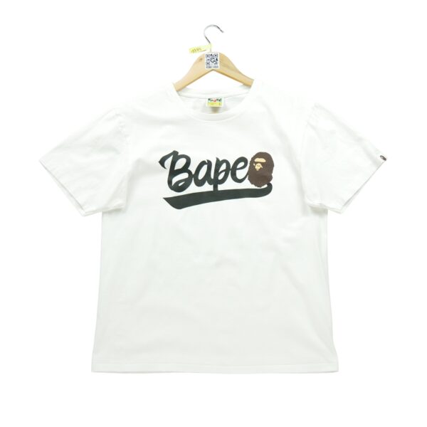 T shirt manches courtes homme blanc A Bathing Ape Bape Motif imprime Col Rond