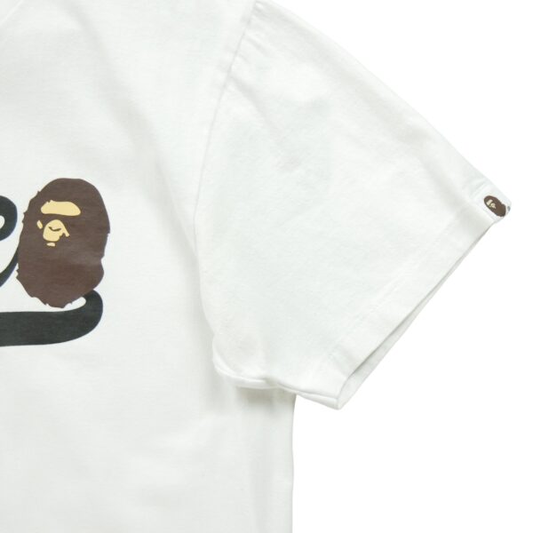 T shirt manches courtes homme blanc A Bathing Ape Bape Motif imprime Col Rond