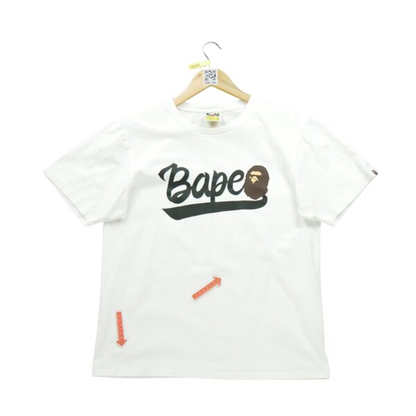 T shirt manches courtes homme blanc A Bathing Ape Bape Motif imprime Col Rond