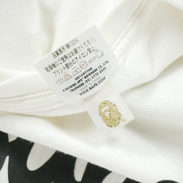T shirt manches courtes homme blanc A Bathing Ape Bape Motif imprime Col Rond