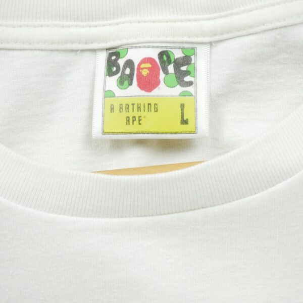 T shirt manches courtes homme blanc A Bathing Ape Bape Motif imprime Col Rond