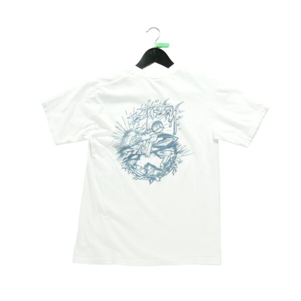 T shirt manches courtes homme blanc Stussy Col Rond
