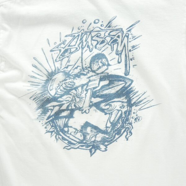 T shirt manches courtes homme blanc Stussy Col Rond