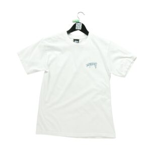 T shirt manches courtes homme blanc Stussy Col Rond