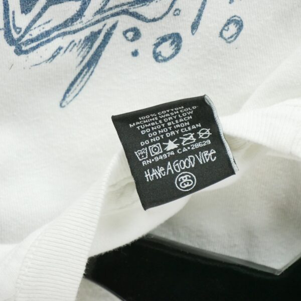 T shirt manches courtes homme blanc Stussy Col Rond