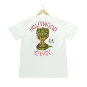 T shirt manches courtes homme blanc Stussy Motif imprime Col Rond