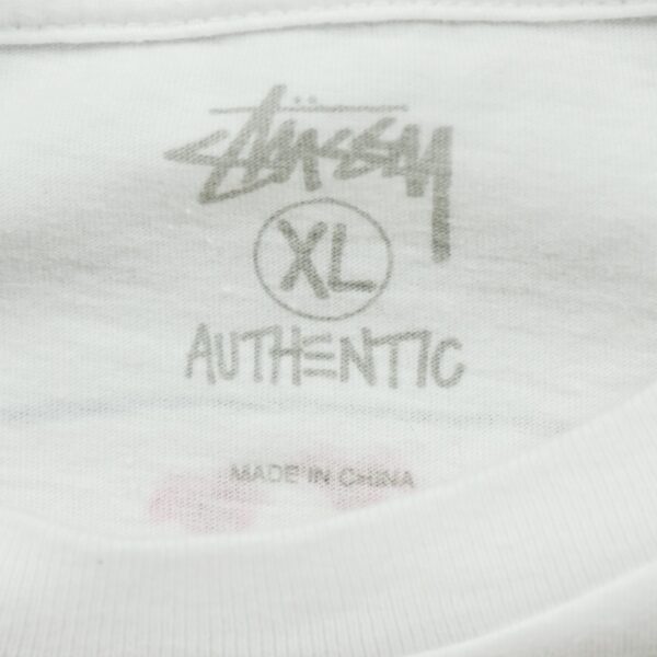 T shirt manches courtes homme blanc Stussy Motif imprime Col Rond