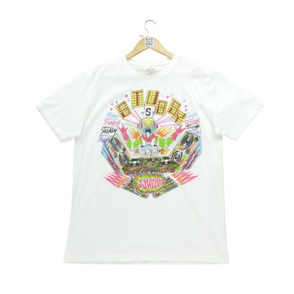 T shirt manches courtes homme blanc Stussy Motif imprime Col Rond
