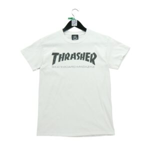 T shirt manches courtes homme blanc Thrasher Motif imprime Col Rond