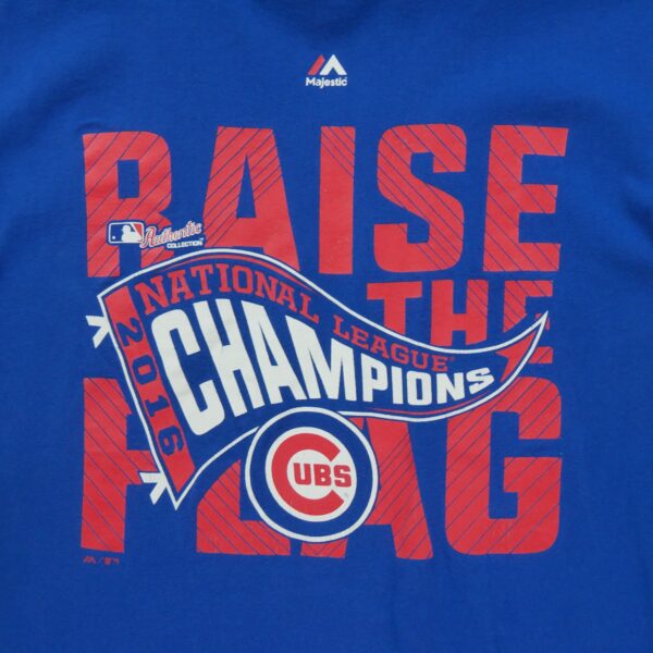 T shirt manches courtes homme bleu Majestic Motif imprime Col Rond Equipe Chicago Cubs