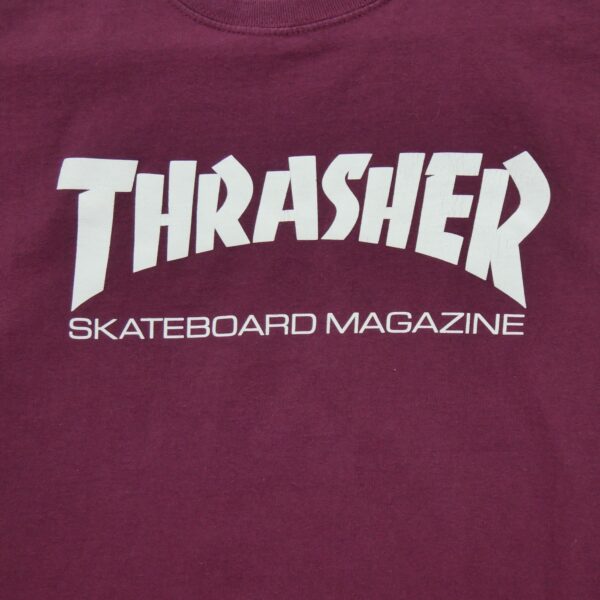 T shirt manches courtes homme bordeaux Thrasher Motif imprime Col Rond