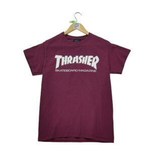 T shirt manches courtes homme bordeaux Thrasher Motif imprime Col Rond