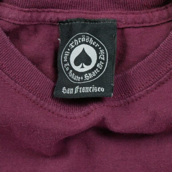 T shirt manches courtes homme bordeaux Thrasher Motif imprime Col Rond