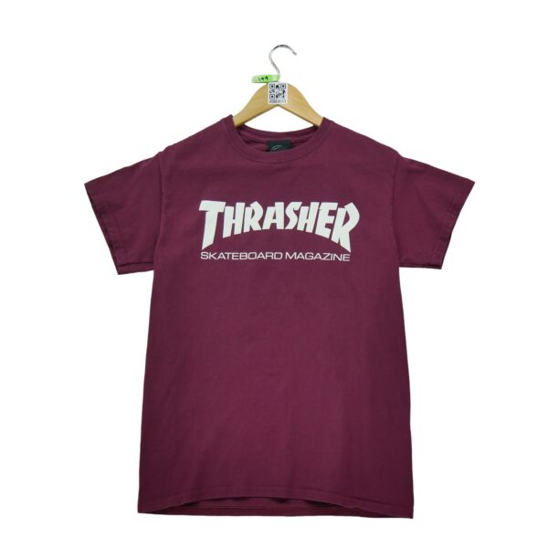 T shirt manches courtes homme bordeaux Thrasher Motif imprime Col Rond