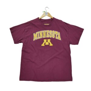 T shirt manches courtes homme bordeaux Vintage Motif imprime Col Rond Equipe Minnesota